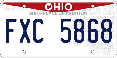 OH license plate FXC5868