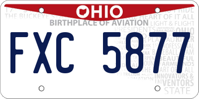 OH license plate FXC5877