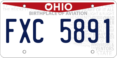 OH license plate FXC5891