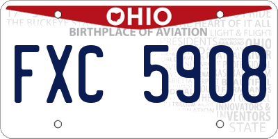 OH license plate FXC5908