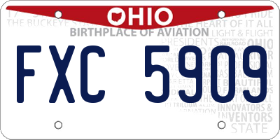 OH license plate FXC5909