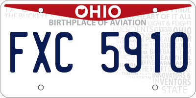 OH license plate FXC5910