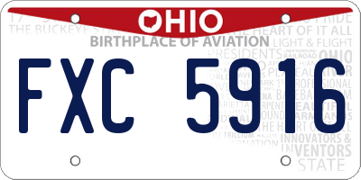 OH license plate FXC5916