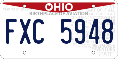 OH license plate FXC5948