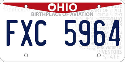 OH license plate FXC5964