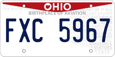 OH license plate FXC5967