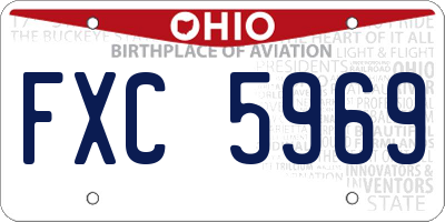 OH license plate FXC5969