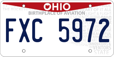 OH license plate FXC5972