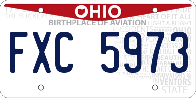 OH license plate FXC5973