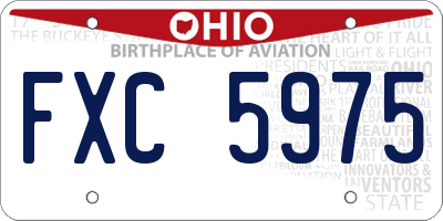 OH license plate FXC5975