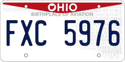 OH license plate FXC5976