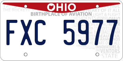 OH license plate FXC5977