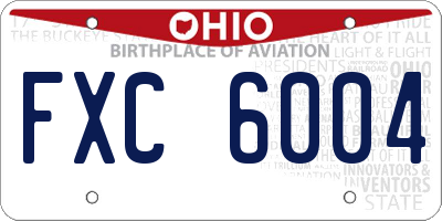 OH license plate FXC6004