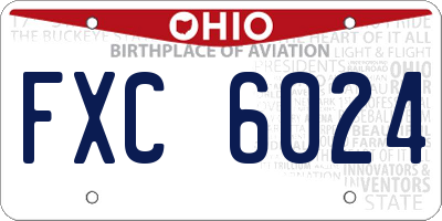 OH license plate FXC6024
