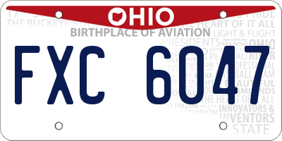 OH license plate FXC6047