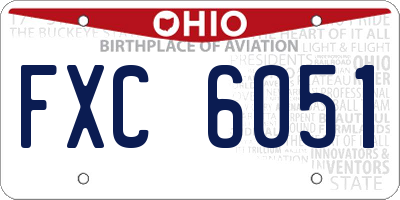 OH license plate FXC6051
