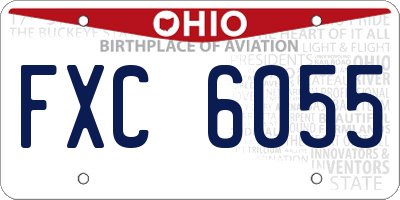 OH license plate FXC6055