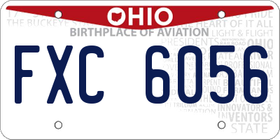 OH license plate FXC6056