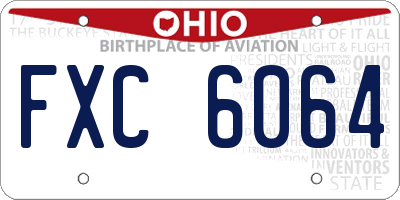 OH license plate FXC6064