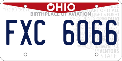 OH license plate FXC6066