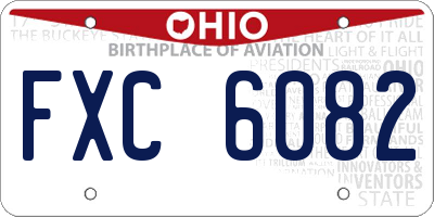 OH license plate FXC6082
