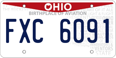 OH license plate FXC6091