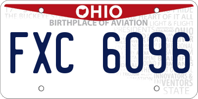OH license plate FXC6096