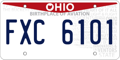 OH license plate FXC6101