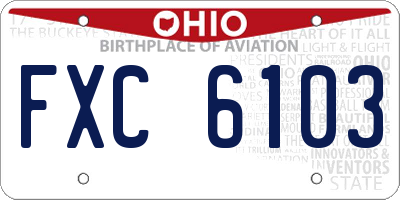 OH license plate FXC6103