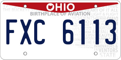 OH license plate FXC6113