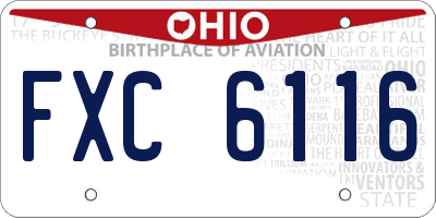 OH license plate FXC6116