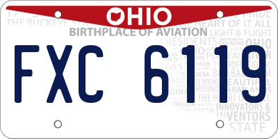 OH license plate FXC6119