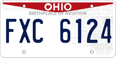OH license plate FXC6124