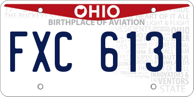 OH license plate FXC6131