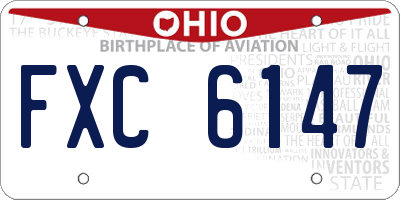 OH license plate FXC6147