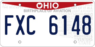 OH license plate FXC6148