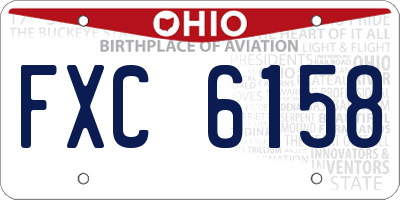 OH license plate FXC6158