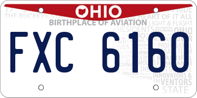 OH license plate FXC6160