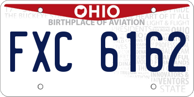 OH license plate FXC6162