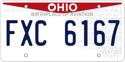 OH license plate FXC6167