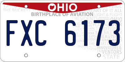 OH license plate FXC6173