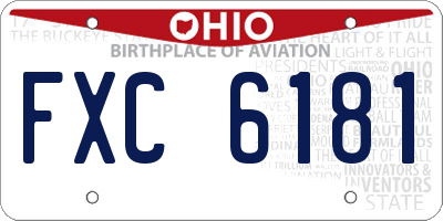 OH license plate FXC6181