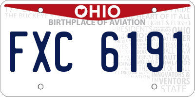 OH license plate FXC6191