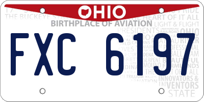OH license plate FXC6197