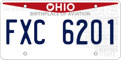 OH license plate FXC6201