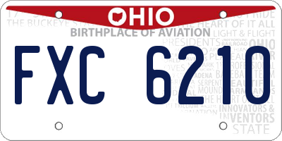 OH license plate FXC6210