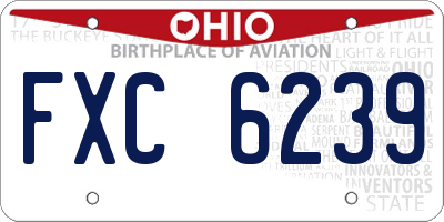 OH license plate FXC6239
