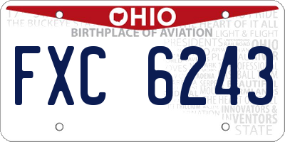 OH license plate FXC6243