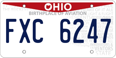 OH license plate FXC6247