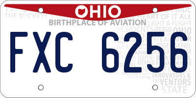 OH license plate FXC6256